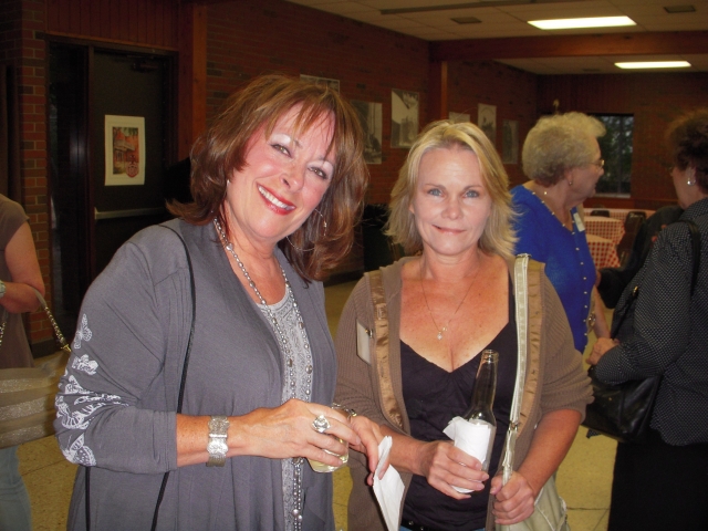 Susan Parrott Jenkins 71 and Kim Kaempfer LeCroy 71 chatting at the Pickering Center.