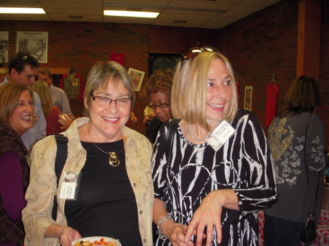 Barbara Hawkins 70 hangs out with Nancy Stalnaker Norwood 70 who came from Edina, MN to be a part of the festivities.